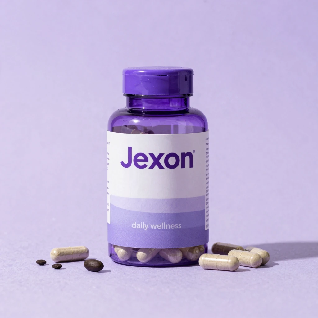Jexon daily wellness supplement bottle with vegetarian capsules